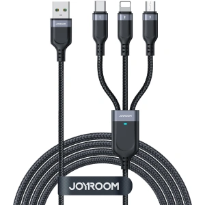 Kabel 3w1 Joyroom Multi-Use Series S-1T3018A18 USB-A / Lightning, USB-C, micro USB 30cm černý
