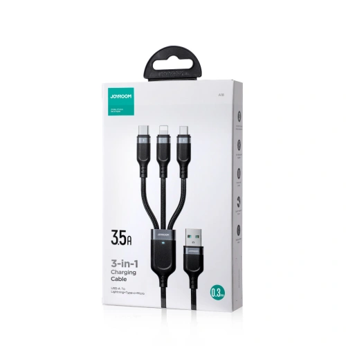 Kup Kabel 3w1 Joyroom Multi-Use Series S-1T3018A18 USB-A / Lightning, USB-C, micro USB 30cm černý - JYR787 - {ean13} - Sklep Home Screen