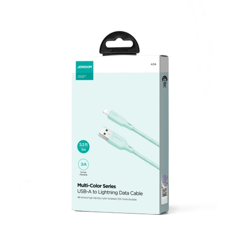 Buy Joyroom Multi-Color Series SA34-AL3 USB-A / Lightning 3A cable 1m green - JYR789 - {ean13} - Home Screen Store Europe