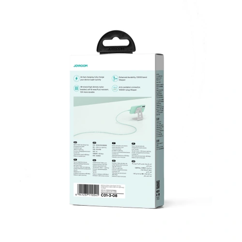 Buy Joyroom Multi-Color Series SA34-AL3 USB-A / Lightning 3A cable 1m green - JYR789 - {ean13} - Home Screen Store Europe