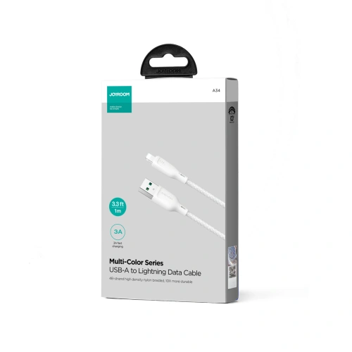 Kup Kabel Joyroom Multi-Color Series SA34-AL3 USB-A / Lightning 3A 1m weiß - JYR790 - {ean13} - Sklep Home Screen
