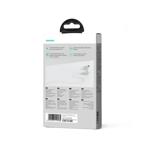 Buy Joyroom Multi-Color Series SA34-AL3 USB-A / Lightning 3A cable 1m white - JYR790 - {ean13} - Home Screen Store Europe