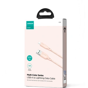 Kabel Joyroom Multi-Color Series SA34-AL3 USB-A / Lightning 3A 1m różowy