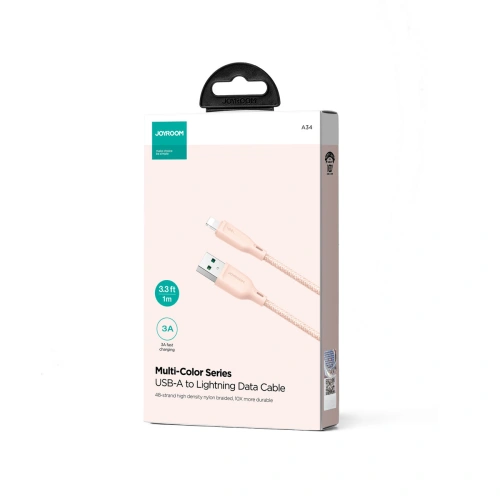 Kup Kabel Joyroom Multi-Color Series SA34-AL3 USB-A / Lightning 3A 1m rosa - JYR792 - {ean13} - Sklep Home Screen