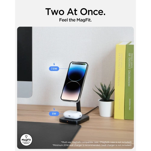 Kup Ładowarka indukcyjna Spigen PF2100 ArcField MagFit Dual Wireless Charger Black + kabel USB-C 2m - SPN3180 - {ean13} - Sklep Home Screen