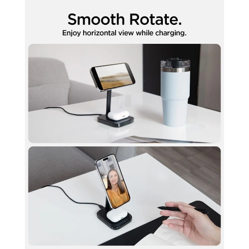 Kup Indukční nabíječka Spigen PF2100 ArcField MagFit Dual Wireless Charger Black + kabel USB-C 2m - SPN3180 - {ean13} - Sklep Home Screen