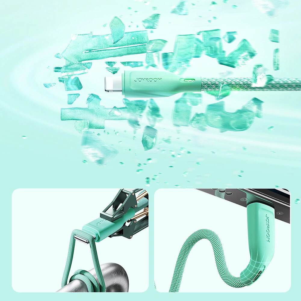 Kabel Joyroom Multi-Color Series SA34-AC6 USB-A / USB-C 100W 1m różowy