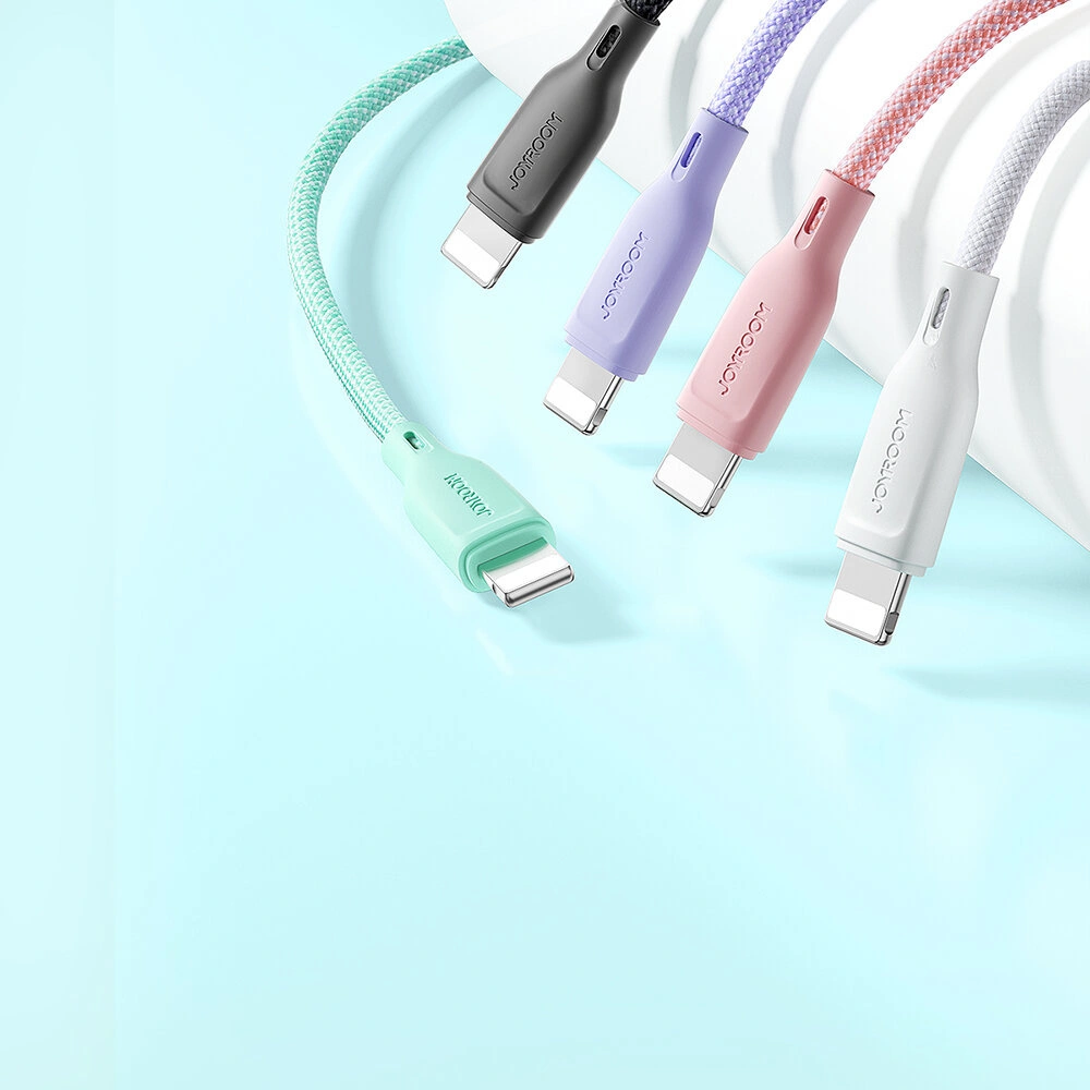 Kabel Joyroom Multi-Color Series SA34-AC6 USB-A / USB-C 100W 1m różowy