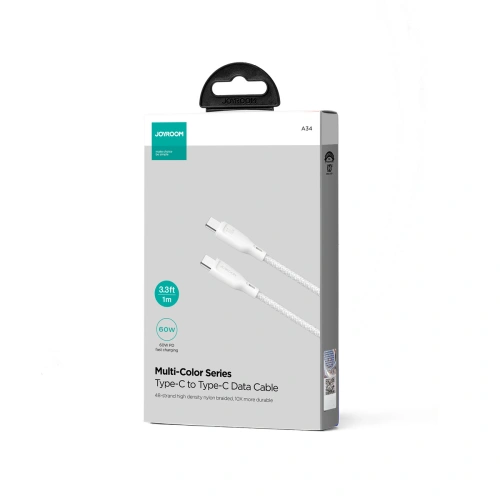 Kup Kabel Joyroom Multi-Color Series SA34-CC3 USB-C / USB-C 60W 1m bílý - JYR800 - {ean13} - Sklep Home Screen