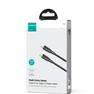 Kábel Joyroom Multi-Color Series SA34-CC3 USB-C / USB-C 60W 1m fekete
