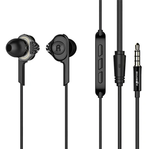Buy BlitzWolf BW-ES2 Wired Headphone Dynamic Drivers Black - BLZ004BLK - {ean13} - Home Screen Store Europe