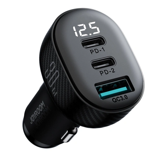Buy Joyroom car charger with display JR-CCD04 2xUSB-C 1xUSB-A 30W black - JYR813 - {ean13} - Home Screen Store Europe