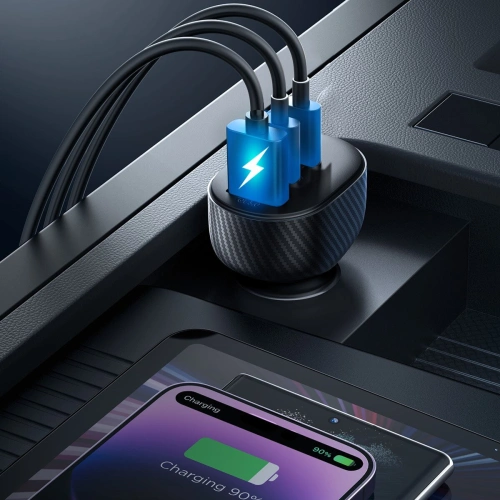 Buy Joyroom car charger with display JR-CCD04 2xUSB-C 1xUSB-A 30W black - JYR813 - {ean13} - Home Screen Store Europe