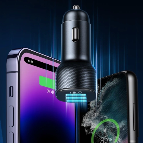 Buy Joyroom car charger with display JR-CCD04 2xUSB-C 1xUSB-A 30W black - JYR813 - {ean13} - Home Screen Store Europe
