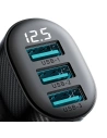 Buy Joyroom car charger with display JR-CCD03 3xUSB-A 3.4A black - JYR814 - {ean13} - Home Screen Store Europe