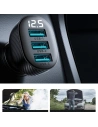 Buy Joyroom car charger with display JR-CCD03 3xUSB-A 3.4A black - JYR814 - {ean13} - Home Screen Store Europe