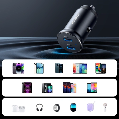 Buy Joyroom car charger JR-CCN06 30W 2xUSB-C black - JYR815 - {ean13} - Home Screen Store Europe