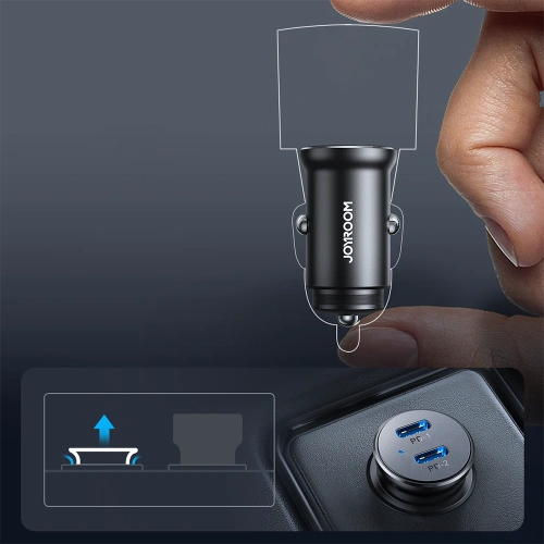 Buy Joyroom car charger JR-CCN06 30W 2xUSB-C black - JYR815 - {ean13} - Home Screen Store Europe