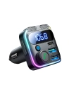 Transmiter FM Joyroom JR-CCB01 2xUSB-A USB-C 48W z podwójnym mikrofonem czarny