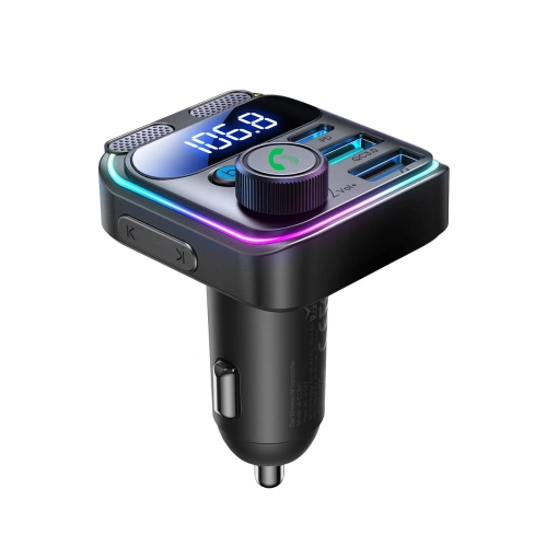 Kup FM adó Joyroom JR-CCB01 2xUSB-A USB-C 48W dupla mikrofonnal fekete - JYR816 - {ean13} - Sklep Home Screen