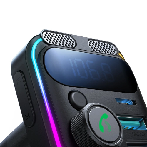 Kup FM adó Joyroom JR-CCB01 2xUSB-A USB-C 48W dupla mikrofonnal fekete - JYR816 - {ean13} - Sklep Home Screen