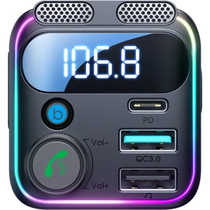 Kup Transmiter FM Joyroom JR-CCB01 2xUSB-A USB-C 48W s dvojitým mikrofonem černý - JYR816 - {ean13} - Sklep Home Screen