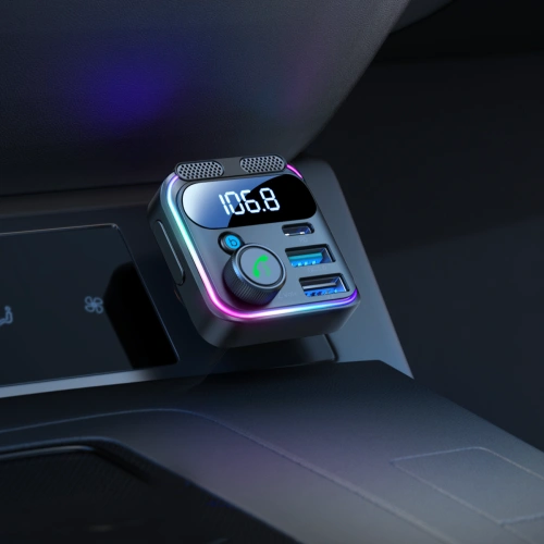 Kup FM-Transmitter Joyroom JR-CCB01 2xUSB-A USB-C 48W mit dualem Mikrofon schwarz - JYR816 - {ean13} - Sklep Home Screen