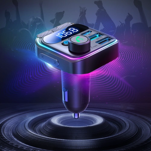 Buy Joyroom FM transmitter JR-CCB01 2xUSB-A USB-C 48W with dual microphone black - JYR816 - {ean13} - Home Screen Store Europe