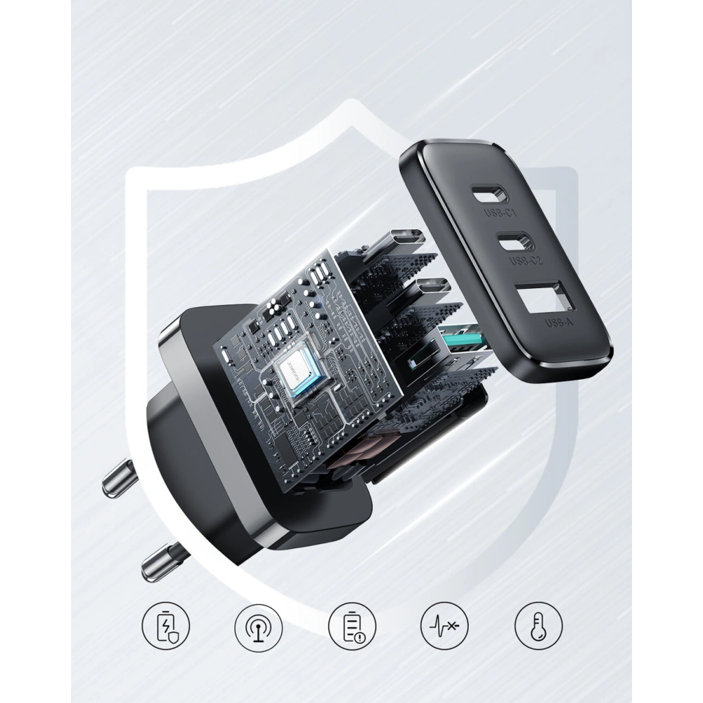 Ładowarka sieciowa Joyroom JR-TCF10 2xUSB-C 1xUSB-A 32W czarna