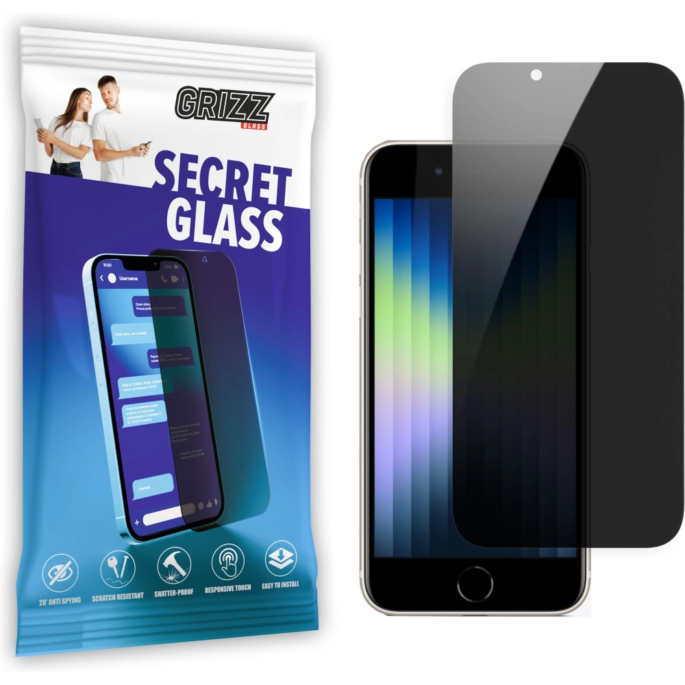 Matowe szkło prywatyzujące GrizzGlass SecretGlass do Apple iPhone SE 2020