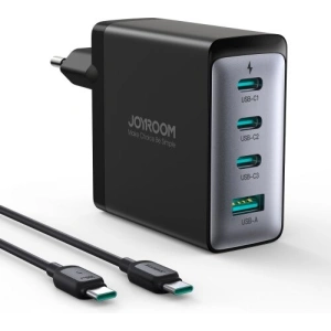Kup Netzteil Joyroom JR-TCG04EU 3xUSB-C 1xUSB-A + USB-C / USB-C Kabel 100W 1.2m schwarz - JYR822 - {ean13} - Sklep Home Screen