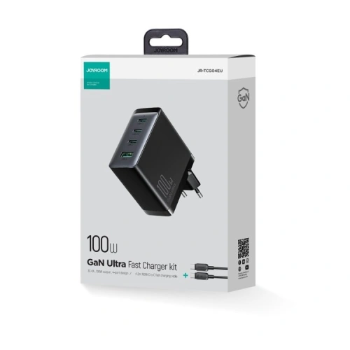 Kup Síťová nabíječka Joyroom JR-TCG04EU 3xUSB-C 1xUSB-A + kabel USB-C / USB-C 100W 1.2m černá - JYR822 - {ean13} - Sklep Home Screen