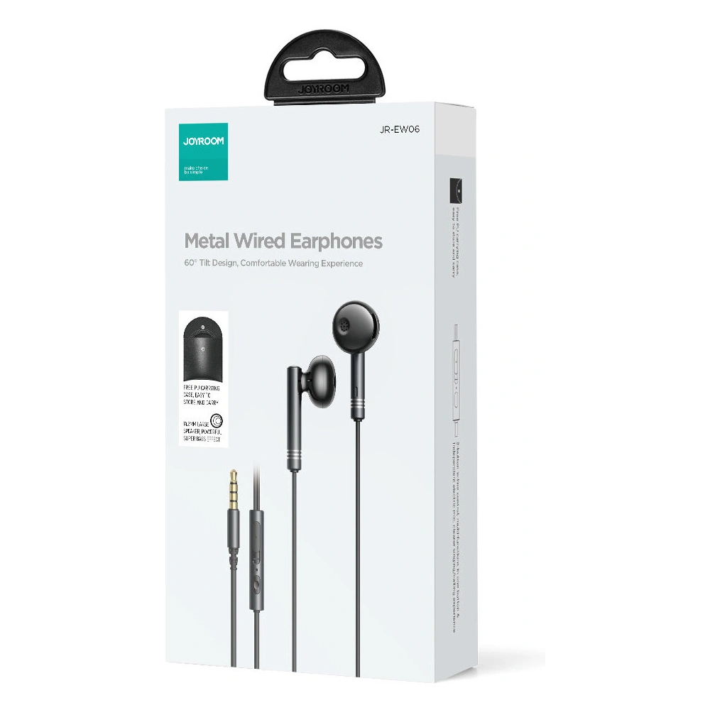 Słuchawki Joyroom Wired Series JR-EW06 jack 3.5mm ciemnoszare