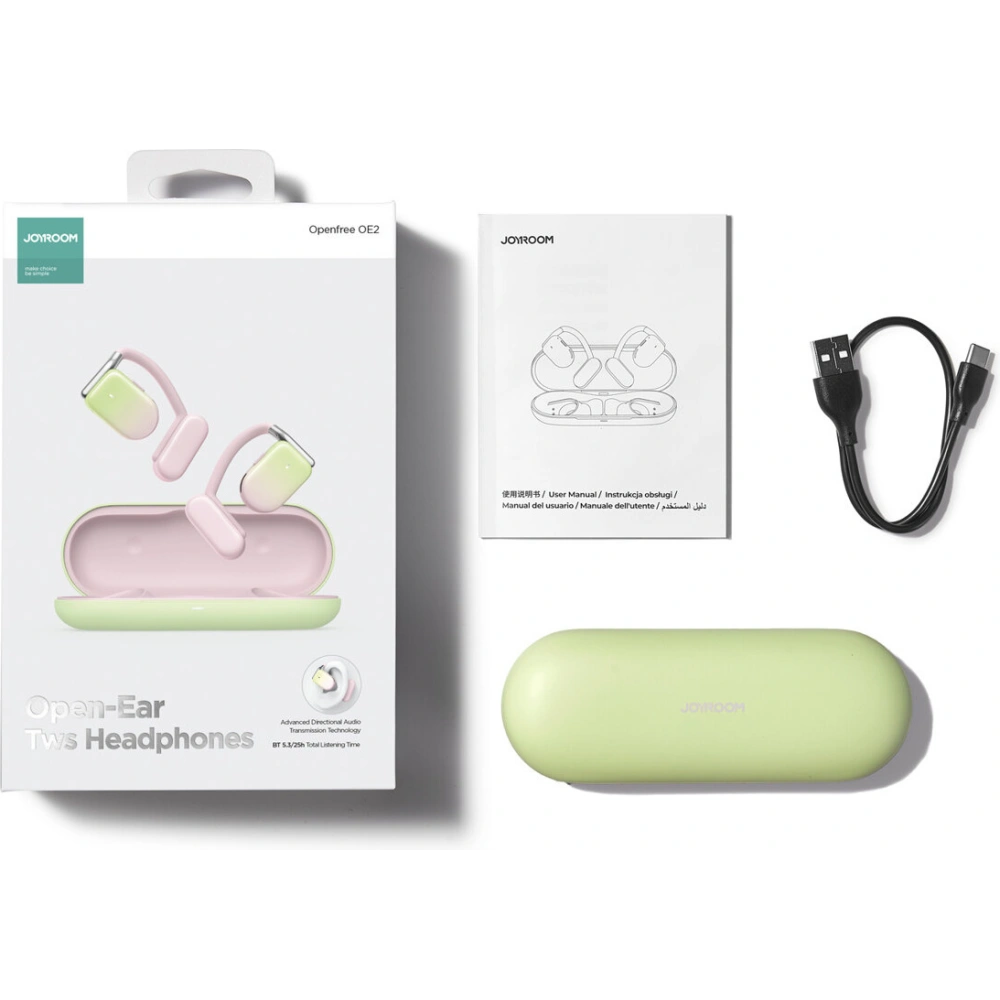 Słuchawki bezprzewodowe Joyroom Openfree JR-OE2 BT 5.3 TWS różowe