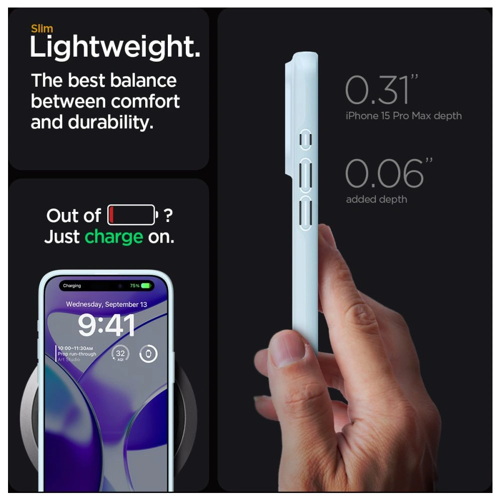 Etui Spigen Thin Fit Apple iPhone 15 Pro Max Mute Blue