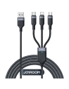 Kábel 3w1 Joyroom Multi-Use Series S-1T3018A18 USB-A / Lightning, USB-C, micro USB 1.2m - fekete
