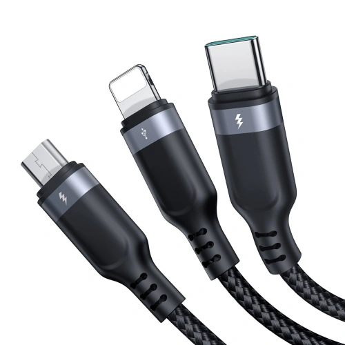 Kup Kabel 3w1 Joyroom Multi-Use Series S-1T3018A18 USB-A / Lightning, USB-C, micro USB 1.2m - černý - JYR842 - {ean13} - Sklep Home Screen