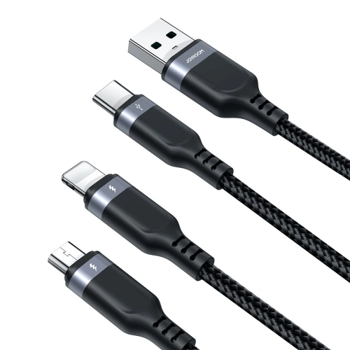 Kup Kabel 3w1 Joyroom Multi-Use Series S-1T3018A18 USB-A / Lightning, USB-C, micro USB 1.2m - černý - JYR842 - {ean13} - Sklep Home Screen