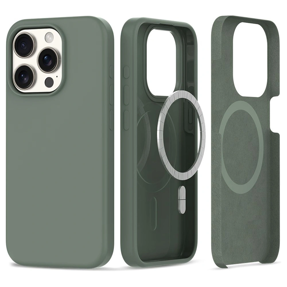Etui Tech-Protect Silicone MagSafe Apple iPhone 15 Pro Max Olive