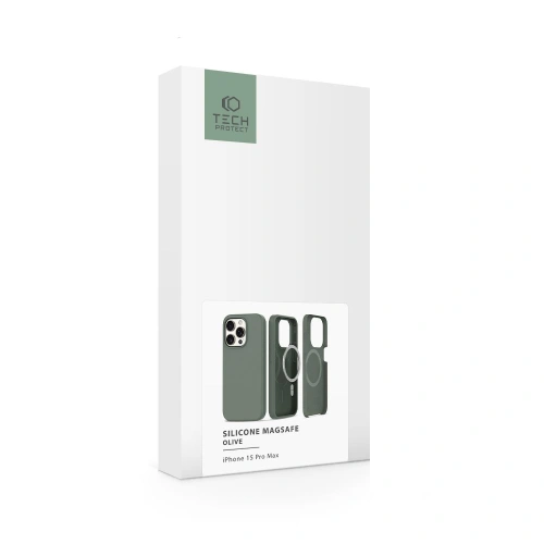 Kup Case Tech-Protect Silikon MagSafe Apple iPhone 15 Pro Max Olive - THP2408 - {ean13} - Sklep Home Screen