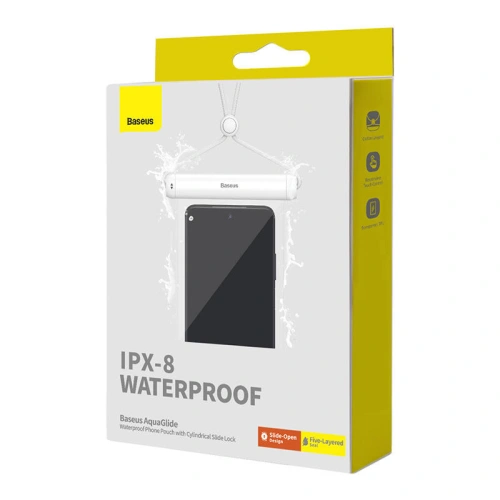 Buy Baseus AquaGlide universal waterproof case with cylinder lock (white) - BSU4756 - {ean13} - Home Screen Store Europe