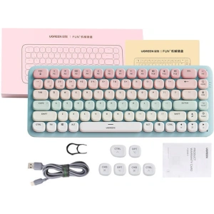UGREEN KU101 BT Wireless Mechanical Keyboard (pink and blue)