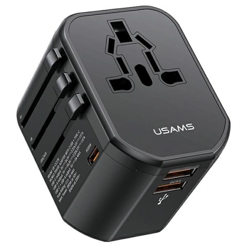 Kup 4-in-1 USAMS T59 încărcător de călătorie US/AU/EU/UK adaptor de călătorie negru/negru - USA1008 - {ean13} - Sklep Home Screen