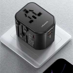 Kup 4-in-1 USAMS T59 încărcător de călătorie US/AU/EU/UK adaptor de călătorie negru/negru - USA1008 - {ean13} - Sklep Home Screen