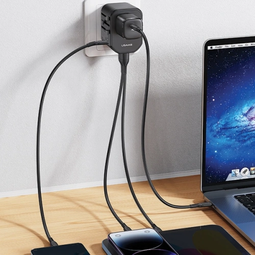 Kup 4-in-1 USAMS T59 încărcător de călătorie US/AU/EU/UK adaptor de călătorie negru/negru - USA1008 - {ean13} - Sklep Home Screen