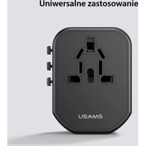 Kup 4-in-1 USAMS T59 încărcător de călătorie US/AU/EU/UK adaptor de călătorie negru/negru - USA1008 - {ean13} - Sklep Home Screen