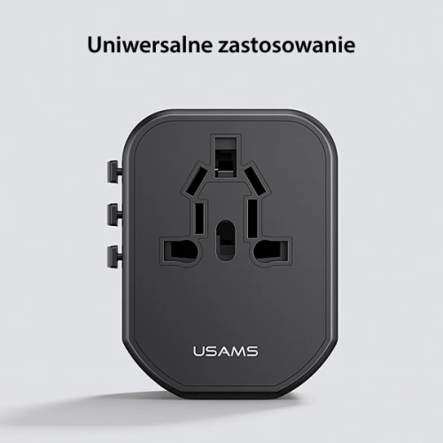 Kup 4-in-1 USAMS T59 încărcător de călătorie US/AU/EU/UK adaptor de călătorie negru/negru - USA1008 - {ean13} - Sklep Home Screen