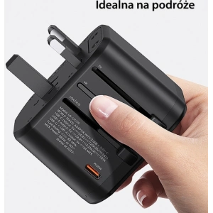 Kup 4-in-1 USAMS T59 încărcător de călătorie US/AU/EU/UK adaptor de călătorie negru/negru - USA1008 - {ean13} - Sklep Home Screen