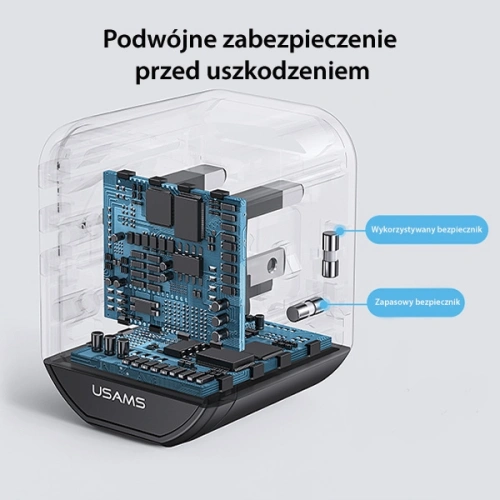 Kup 4-in-1 USAMS T59 încărcător de călătorie US/AU/EU/UK adaptor de călătorie negru/negru - USA1008 - {ean13} - Sklep Home Screen
