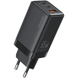 Kup USAMS US-CC180 Sandru Serie Netzladegerät 2xUSB-C+1xUSB-A GaN PD QC 65W schwarz - USA1009 - {ean13} - Sklep Home Screen